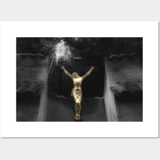 inri, black and white Posters and Art